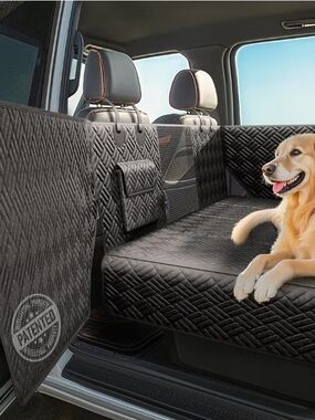 Waterproof Quilted Black Dog Seat Cover with Side Flaps